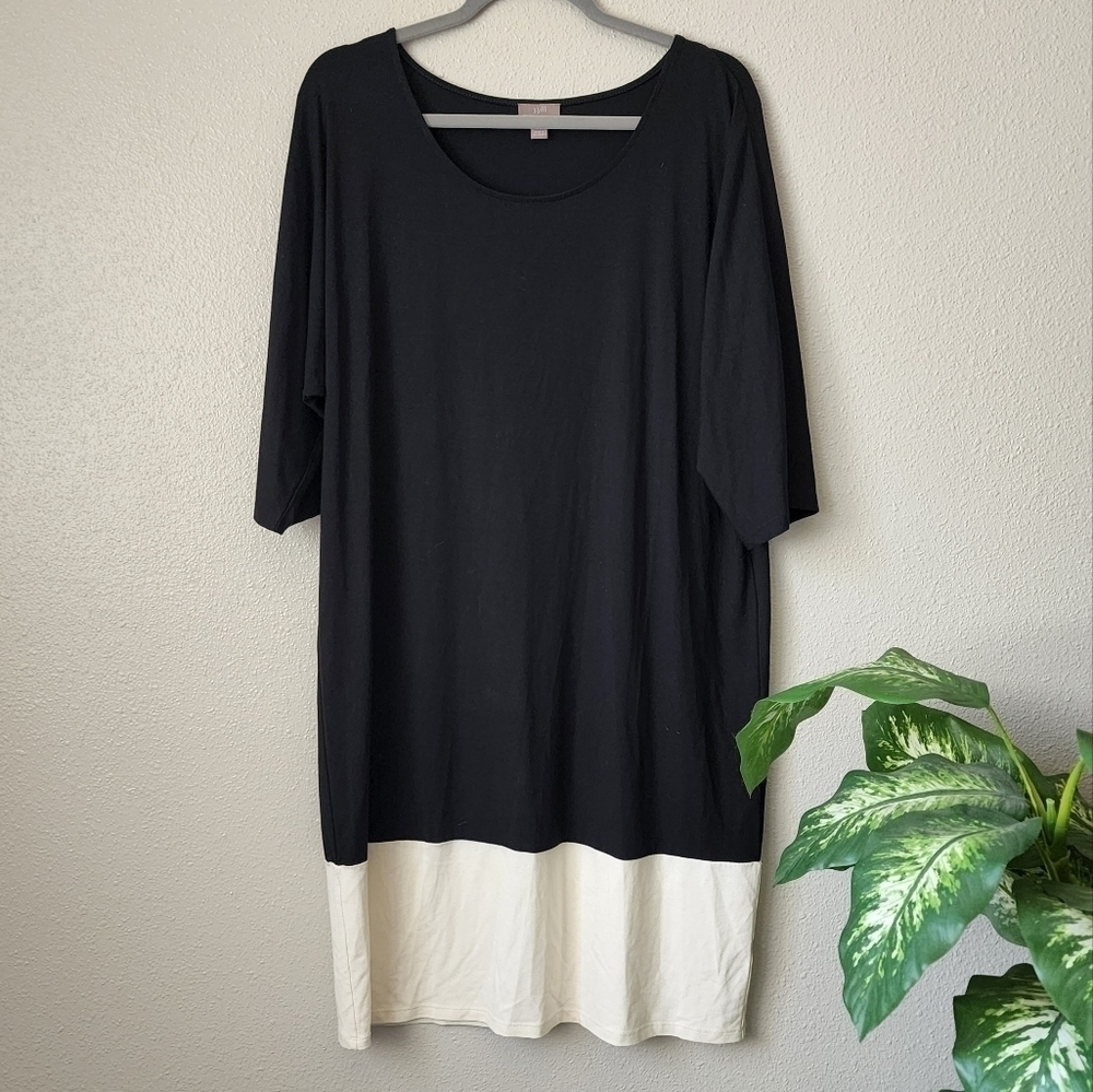 J. Jill Wearever Collection Colorblock Sheath Midi Jersey Knit Dress Career M